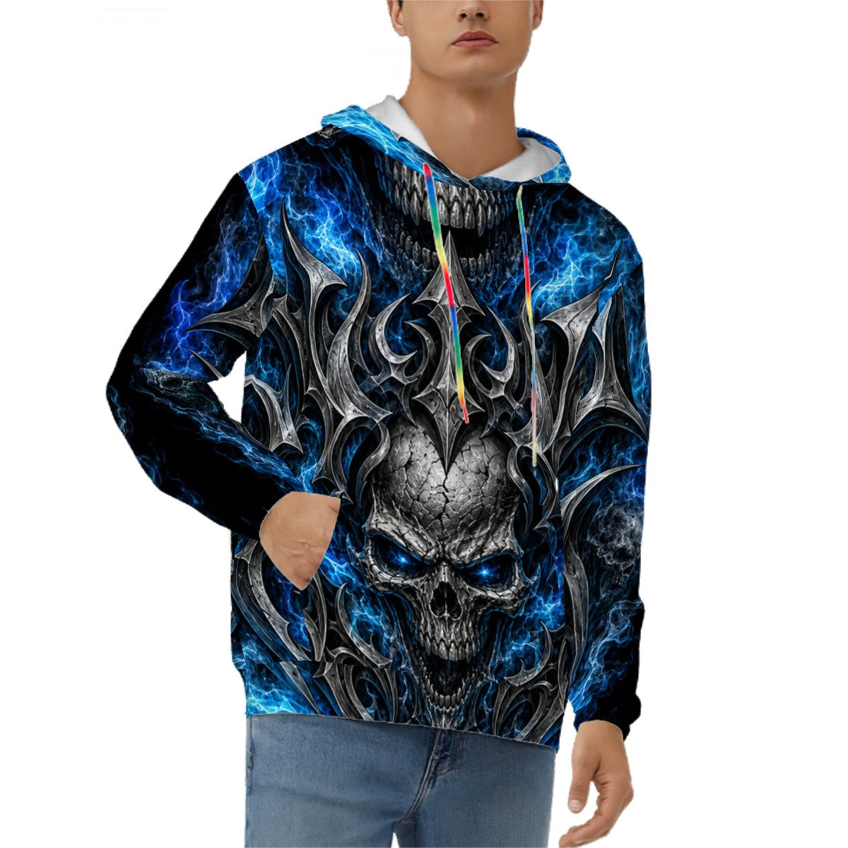 blue fire skull