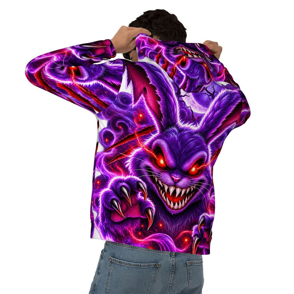 Purple Demon Skull Men's All-Over Print Hoodie