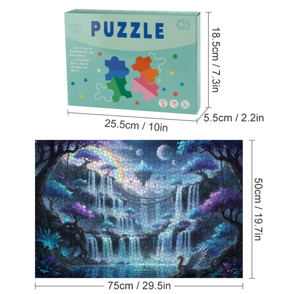 1000pcs Wooden Jigsaw Puzzles (Horizontal) (Made in USA) FireflyGemini Flashfantasy waterfalls 763020