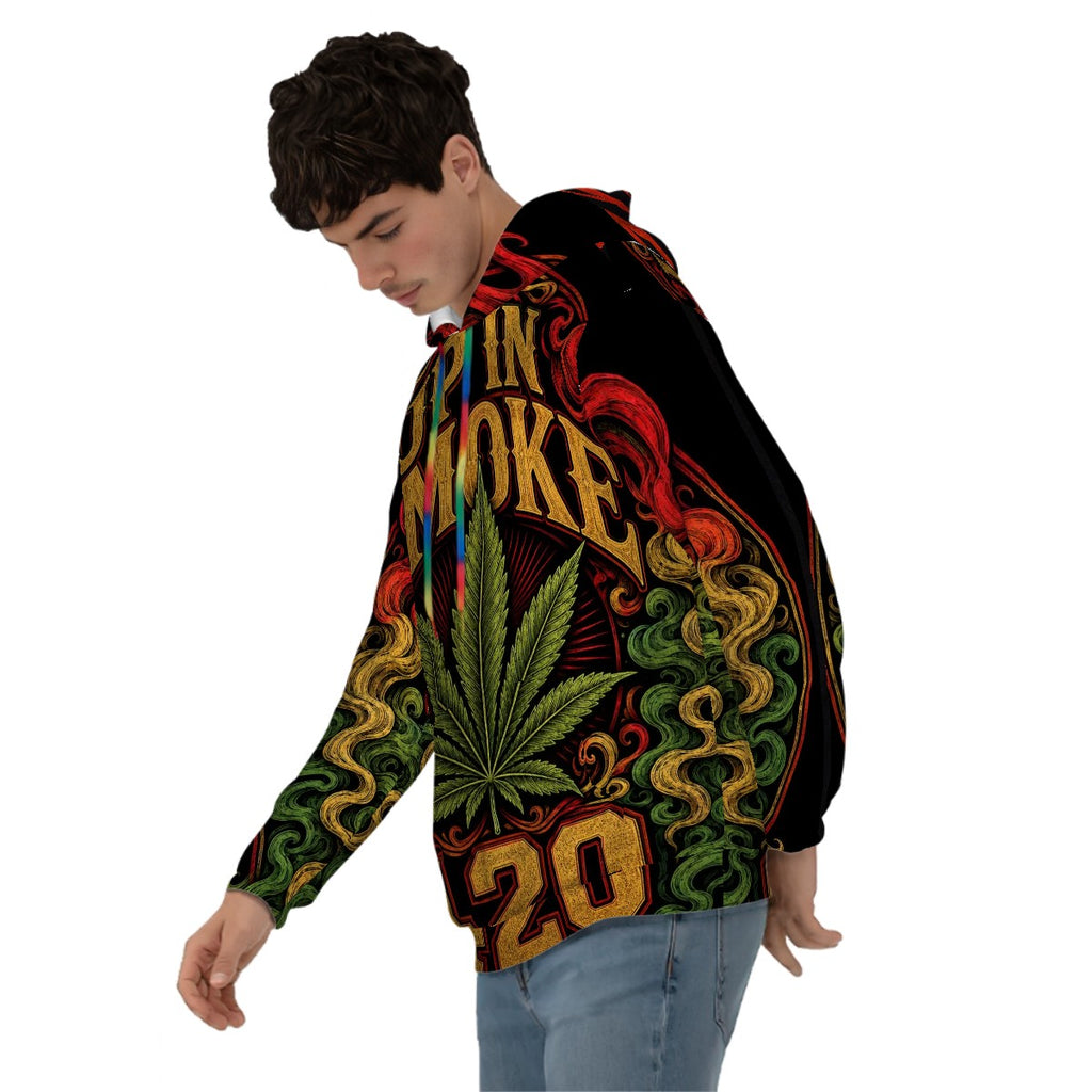 Super Smoke 420 Cannabis Men's All-Over Print Hoodie