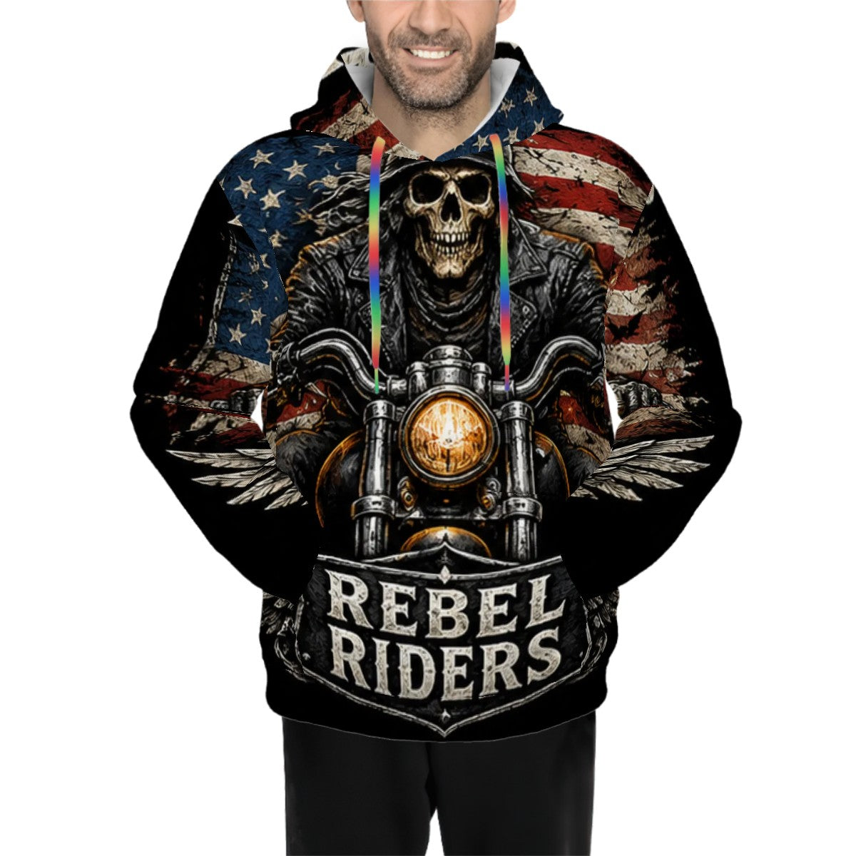 Hoodie for Men Pocket Sweatshirt Customized Services rebelriders