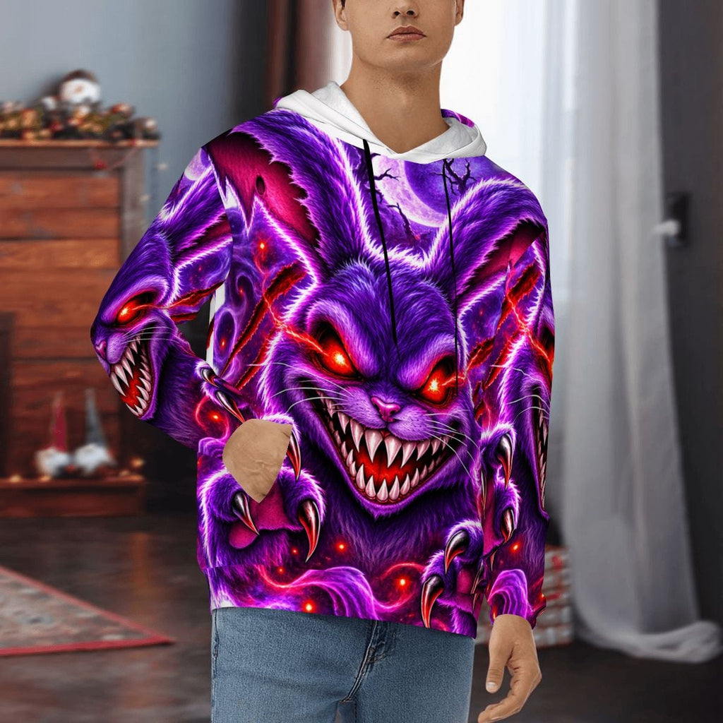 Purple Demon Skull Men's All-Over Print Hoodie