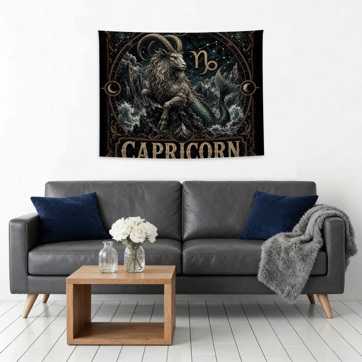 Capricorn Zodiac Small Wall Tapestry