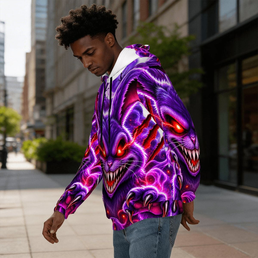 Purple Demon Skull Men's All-Over Print Hoodie